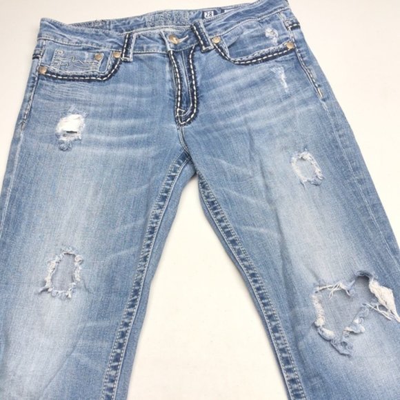 DISTRESSED MISS ME BOYFRIEND JEANS 28x26 ⭐️ - Picture 5 of 13